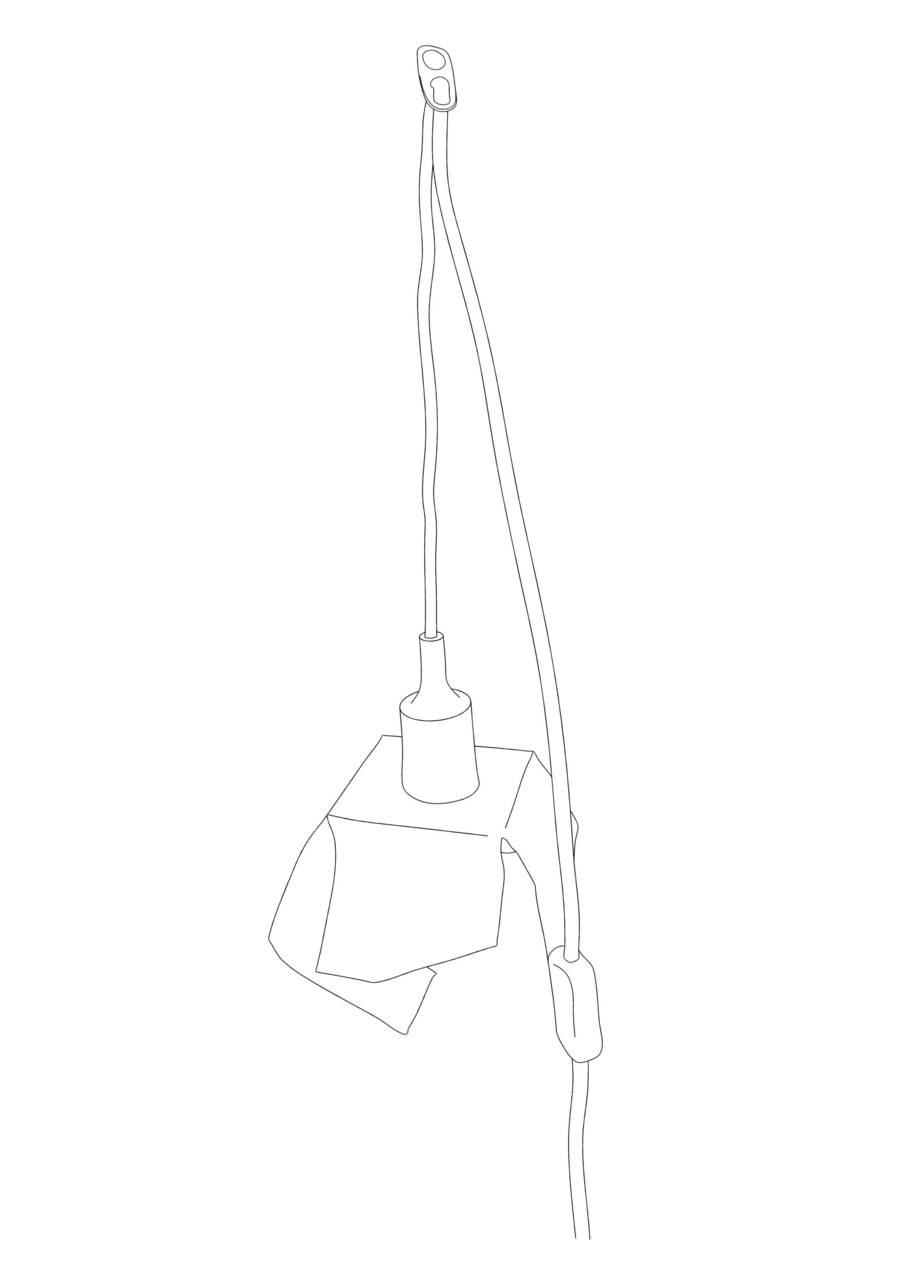 progetto di una lampada minicube con cavo
